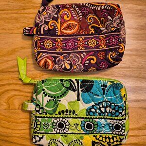 Vera Bradley, Bundle of 2 Small Floral Cosmetic Bags, EUC